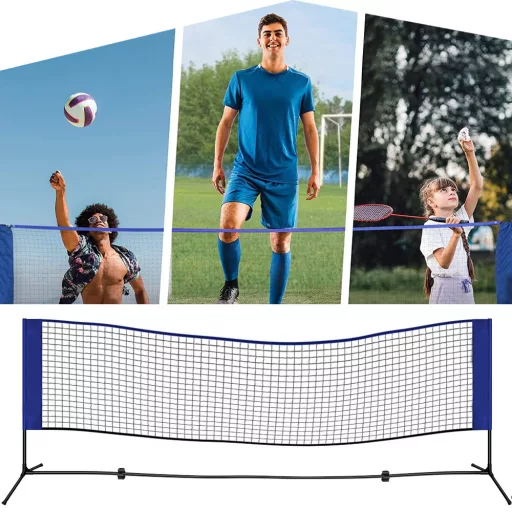 Rete Sportiva Regolabile in Altezza per Badminton, Tennis e Pallavolo - Portatile e Versatile