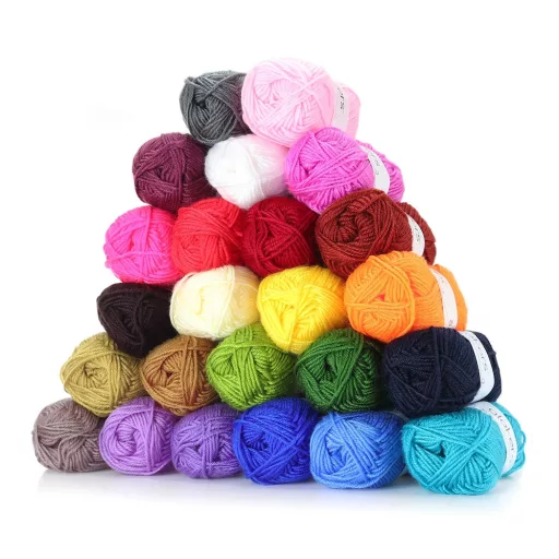 Set di filati acrilici per uncinetto ipoallergenici da 24 pezzi in vari colori