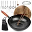 Wok in Acciaio con Accessori da Cucina