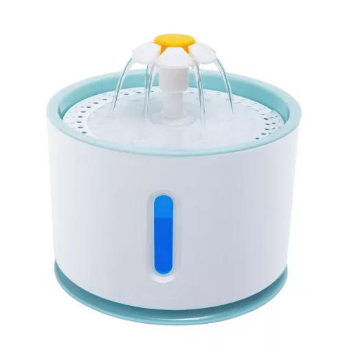 Fontana per animali domestici - Capacità 2,4L, Funzionamento Silenzioso, Acqua Filtrata per Gatti e Cani di Piccola Taglia