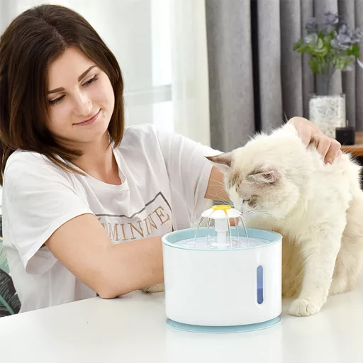 Fontana per animali domestici - Capacità 2,4L, Funzionamento Silenzioso, Acqua Filtrata per Gatti e Cani di Piccola Taglia