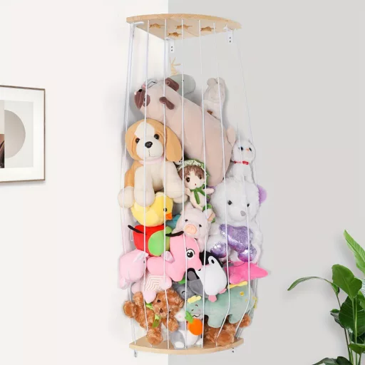 Supporto per peluche angolare da parete - Soluzione salvaspazio per la stanza dei bambini