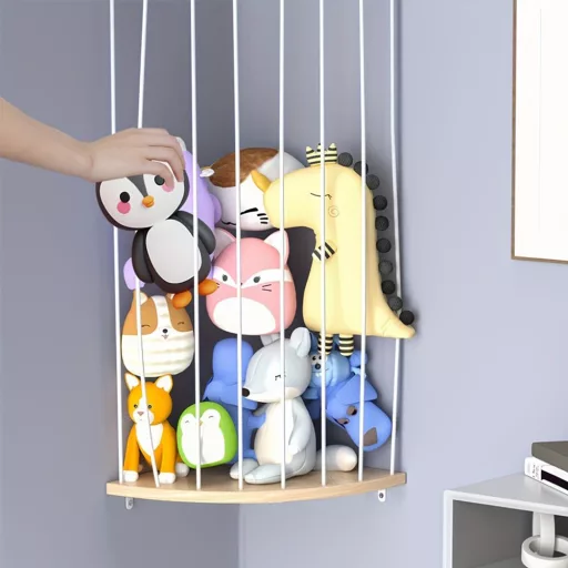 Supporto per peluche angolare da parete - Soluzione salvaspazio per la stanza dei bambini