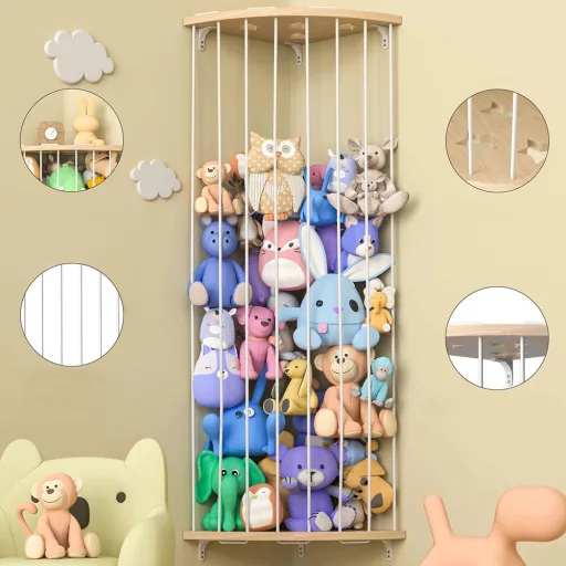 Supporto per peluche angolare da parete - Soluzione salvaspazio per la stanza dei bambini