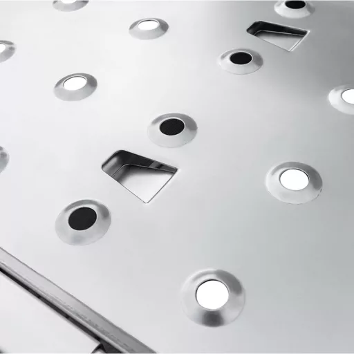 Piastra in acciaio antiscivolo per scala pieghevole