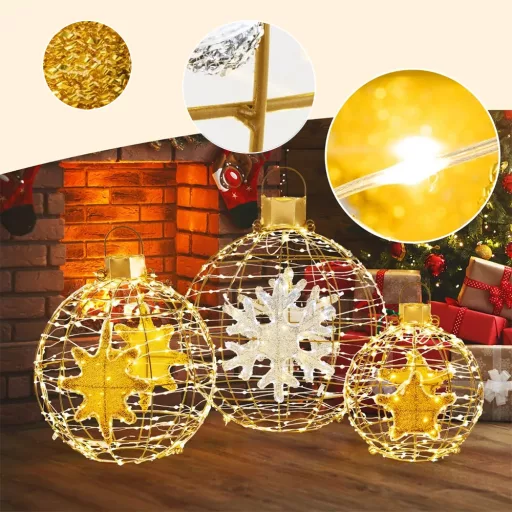 Set di 3 Luci Globe di Natale 732LED