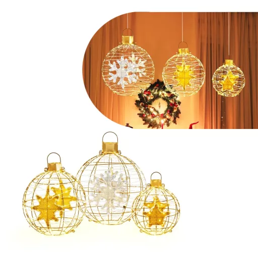 Set di 3 Luci Globe di Natale 732LED