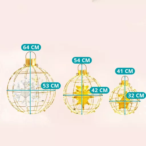 Set di 3 Luci Globe di Natale 732LED