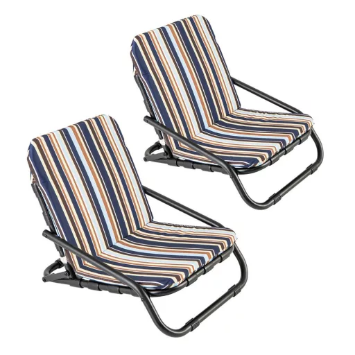 Set di sedie da spiaggia pieghevoli con cuscino