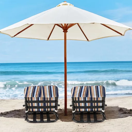 Set di sedie da spiaggia pieghevoli con cuscino
