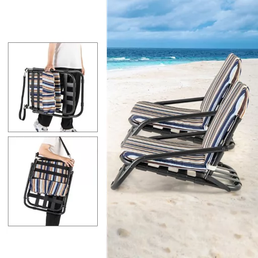Set di sedie da spiaggia pieghevoli con cuscino