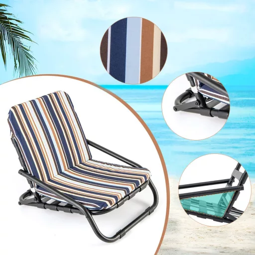 Set di sedie da spiaggia pieghevoli con cuscino