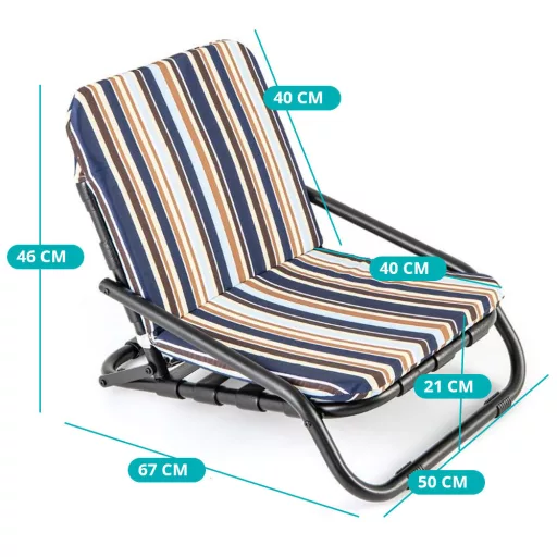 Set di sedie da spiaggia pieghevoli con cuscino
