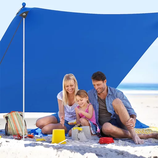 Protezione solare portatile con 4 sacchi di sabbia 3x3x2 m UV50+