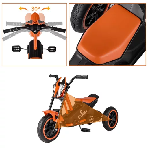 Triciclo per bambini a 3 ruote, arancione