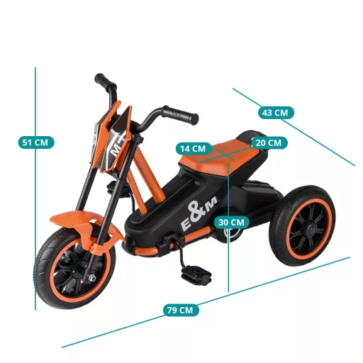 Triciclo per bambini a 3 ruote, arancione