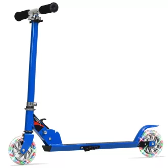 Monopattino pieghevole in alluminio con ruote LED blu