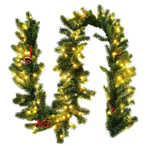 Ghirlanda di Natale con 100 Luci LED Calde, 2.7m