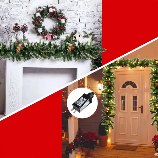 Ghirlanda di Natale con 100 Luci LED Calde, 2.7m