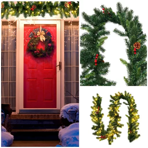 Ghirlanda di Natale con 100 Luci LED Calde, 2.7m