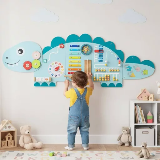 Lavagna interattiva per bambini blu dinosauro