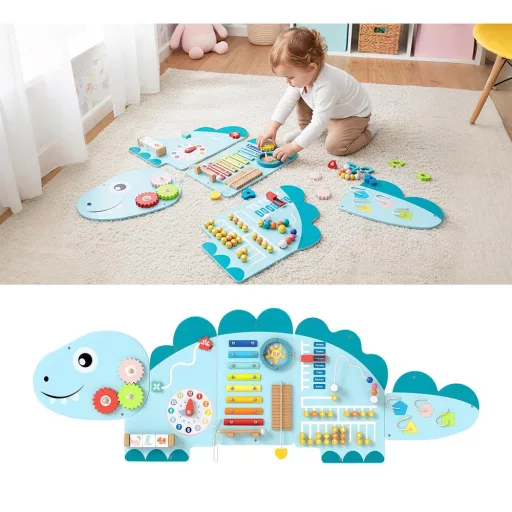 Lavagna interattiva per bambini blu dinosauro