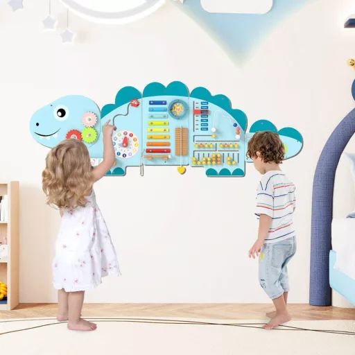 Lavagna interattiva per bambini blu dinosauro
