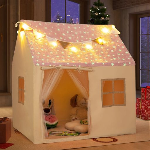 Casetta da gioco per bambini con luci, rosa