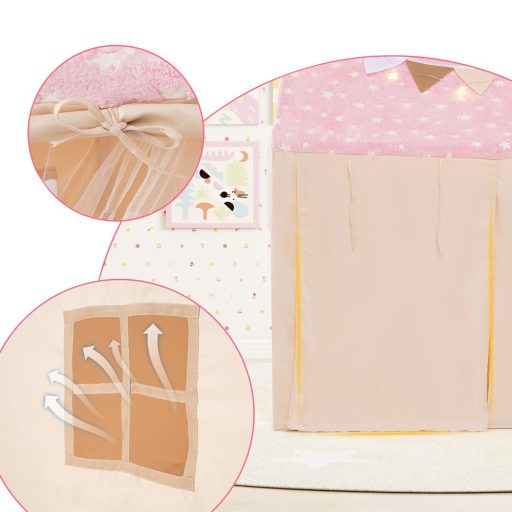 Casetta da gioco per bambini con luci, rosa