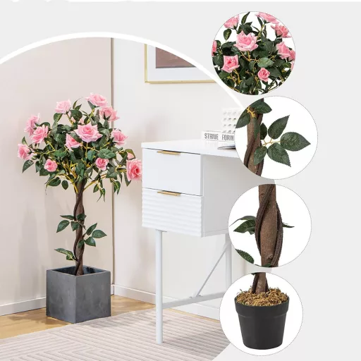 Albero di rose artificiale, 93 cm