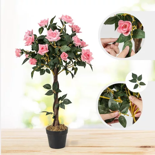 Albero di rose artificiale, 93 cm