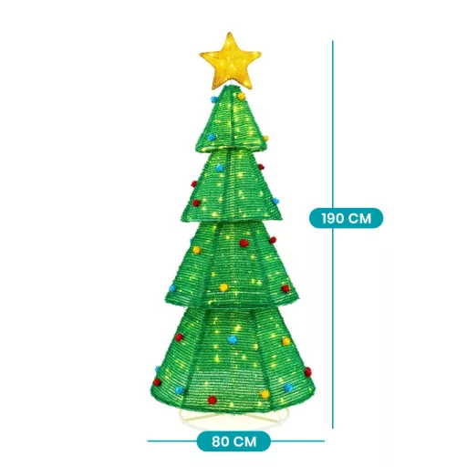 Albero di Natale Decorativo da Esterno 200LED 190cm