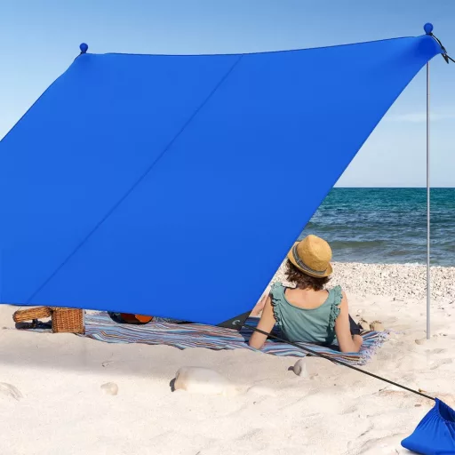 Protezione solare portatile con 4 sacchi di sabbia 2,3x2x2 m UV50+