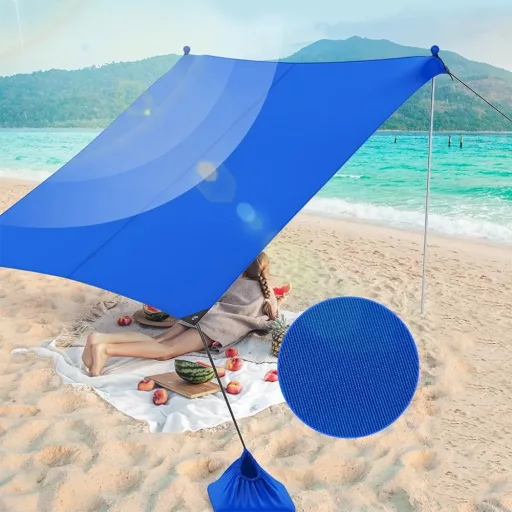 Protezione solare portatile con 4 sacchi di sabbia 2,3x2x2 m UV50+