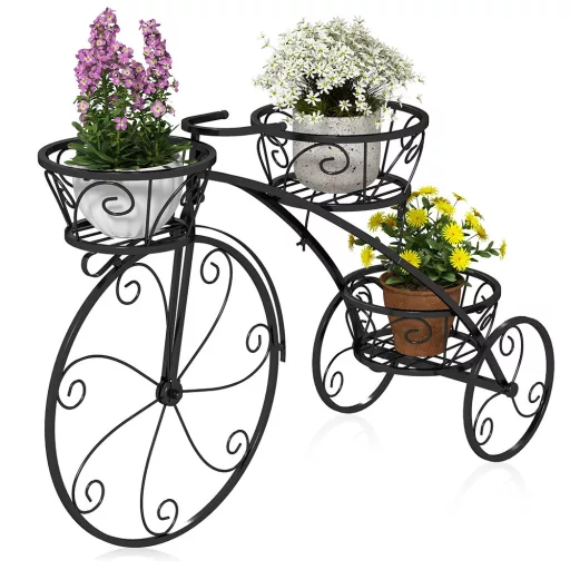 Vaso da Giardino a Forma di Bicicletta in Metallo