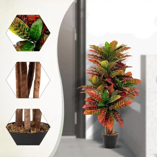 Pianta artificiale Kroton 100 cm