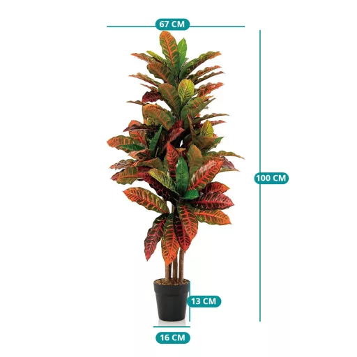 Pianta artificiale Kroton 100 cm