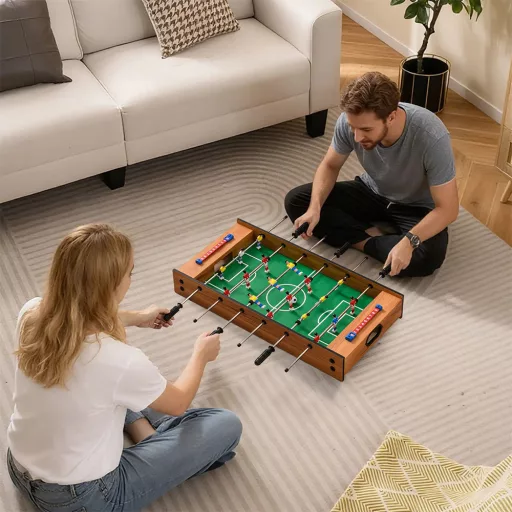 Tavolo da Gioco 2-in-1 Calcio Balilla e Hockey su Ghiaccio
