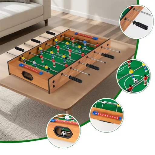 Tavolo da Gioco 2-in-1 Calcio Balilla e Hockey su Ghiaccio