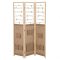 Divisore per stanze a 3 pannelli con 8 tasche e 4 ganci, naturale