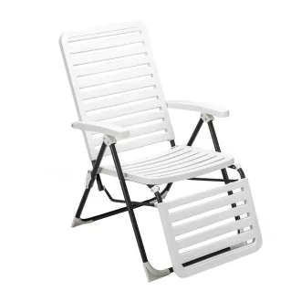 Sedia da Giardino Pieghevole con Poggiapiedi