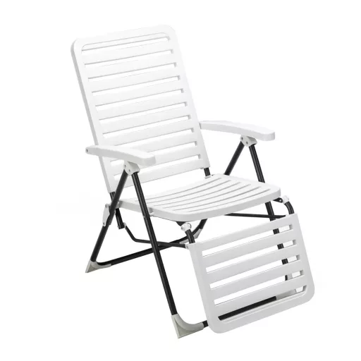 Sedia da Giardino Pieghevole con Poggiapiedi