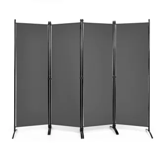Divisore per stanze a 4 pannelli 173cm grigio
