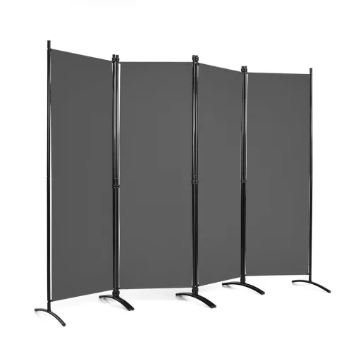 Divisore per stanze a 4 pannelli 173cm grigio