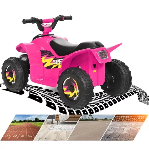 Quad elettrico per bambini a batteria, rosa