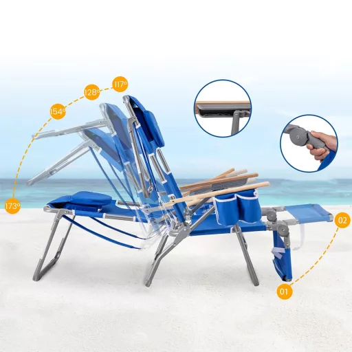 Sedia da spiaggia pieghevole 3 in 1