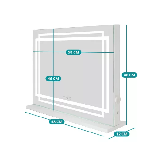 Specchio trucco LED 58 x 12 x 48 cm