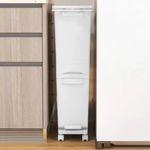 Contenitore per Rifiuti 3-in-1 con Ruote