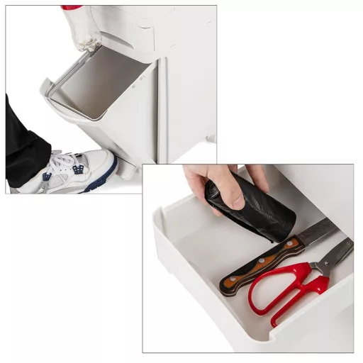 Contenitore per Rifiuti 3-in-1 con Ruote
