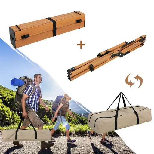 Tavolo da Campeggio Pieghevole in Alluminio con Borsa